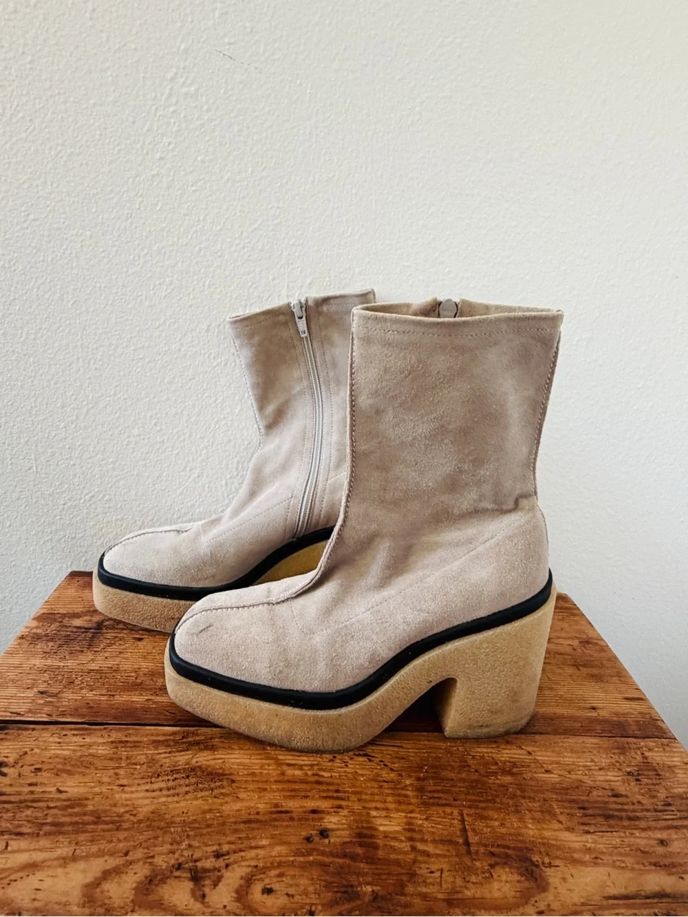 Free People Gigi Suede Boots - Phantom Beige Tan